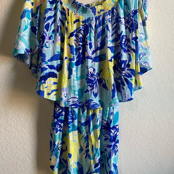 Lilly Pulitzer Arbelle Ylang Ylang Love Off Shoulder Floral Tropical Romper Sz S - Picture 4 of 12